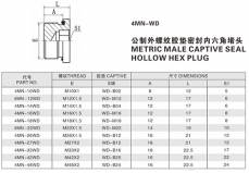 堵头—公制外螺纹胶垫密封内六角堵头