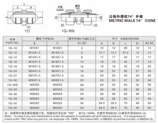 扩口式管接头—公制外螺纹74°外锥