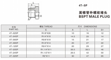 锥管螺纹管接头—英锥管外螺纹堵头