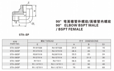 锥管螺纹管接头—90°弯英锥管外螺纹/英锥管内螺纹