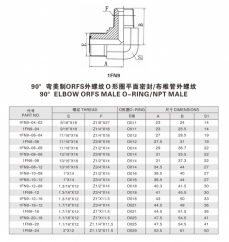 焊接式管接头—90°弯美制ORFS外螺纹Ｏ形圈平面密封/布椎管外螺纹