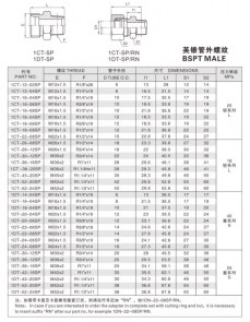 卡套式管接头—英锥管外螺纹