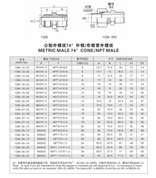 扩口式管接头—公制外螺纹74°外锥/布锥管外螺纹