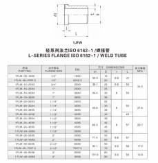 法兰接头—轻系列法兰ISO 6162-1 /焊接管