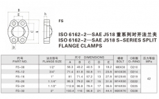 法兰接头—ISO 6162-2—SAE J518 重系列对开法兰夹